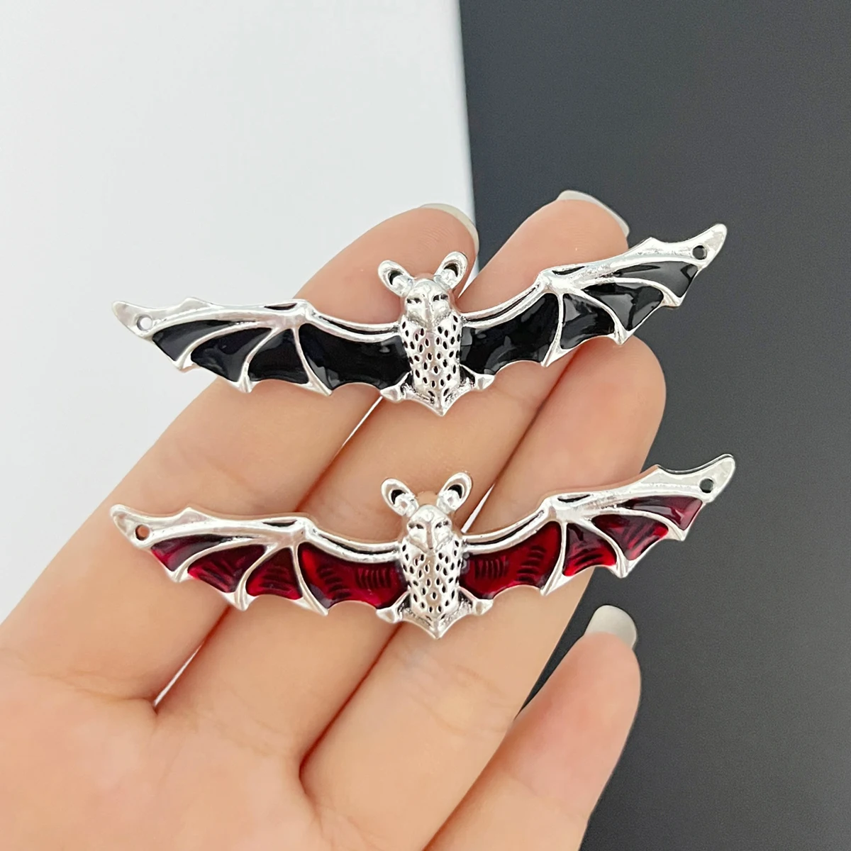 5Pcs Antique Silver Color Bat Charms Pendant For DIY Handmade Making Necklace Earrings Decoration DIY Accessories