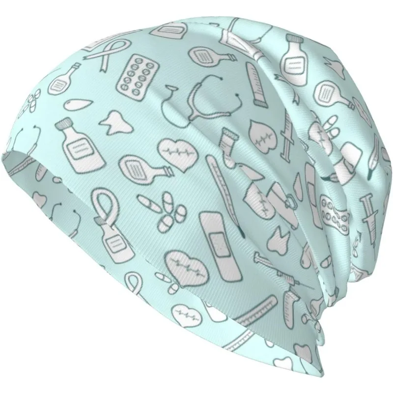 Nurse Beanie Chemo Hat Cancer Headwear Knitted Hats Baggy Slouchy Scarf Nightcap for Adults Women Men