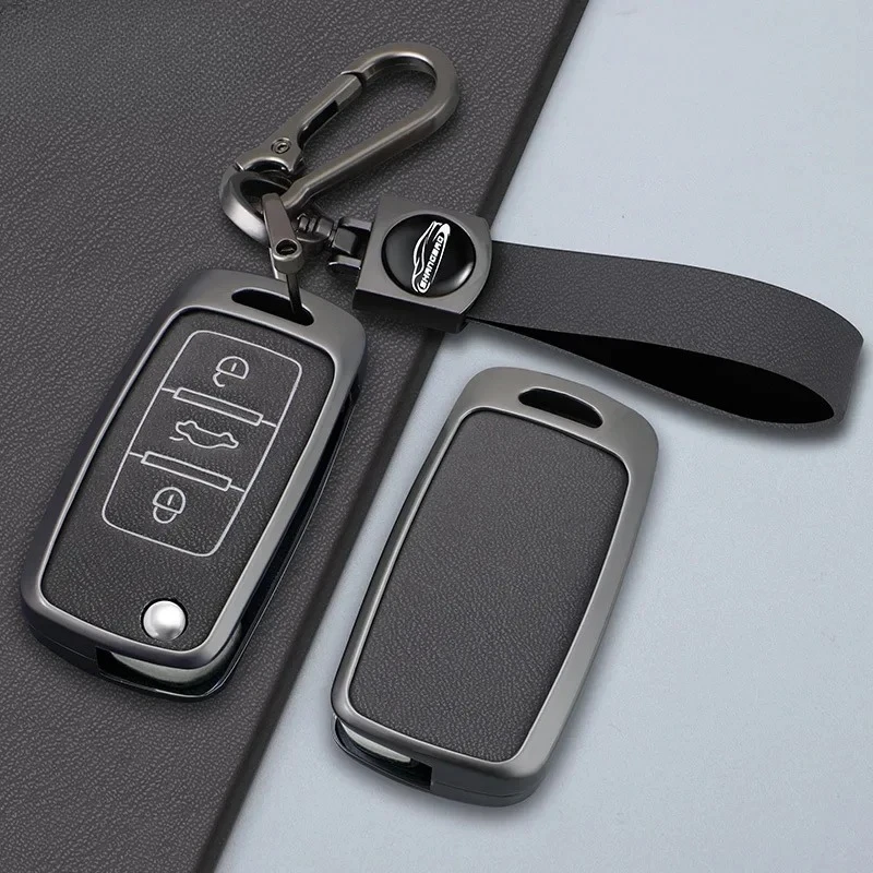

Metal Car Folding Key Case Cover Shell for VW Volkswagen Polo Tiguan Passat B5 B6 B7 Golf 4 5 6 MK6 Jetta Lavida Car Accessories