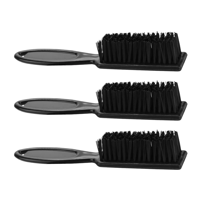 3Pcs Fade Brush Comb Scissors Cleaning Brush Barber Shop Skin Fade Vintage Oil Head Shape Carving Cleaning Brush