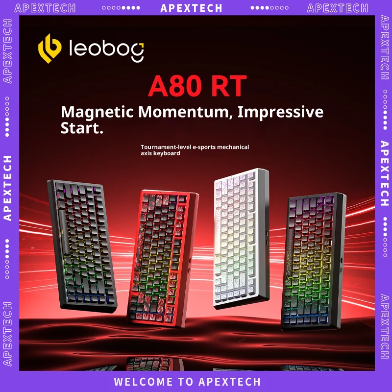 Leobog A80RT Ultra 80Key Mechanical Keyboard Hot Swap Tri-Mode Wireless RGB High Performance Gaming Office Custom Peripheral