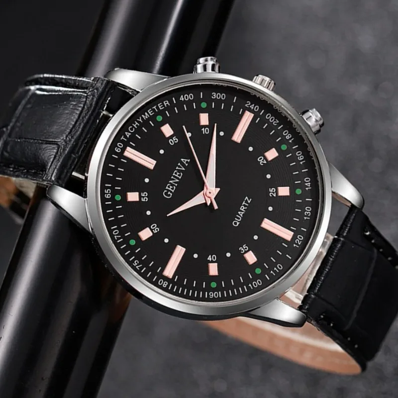 

Casual Men's Quartz Watch, Fashionable Business Leather Watch Bracelet Combination, Suitable for Daily Use or Gifts Reloj Hombre