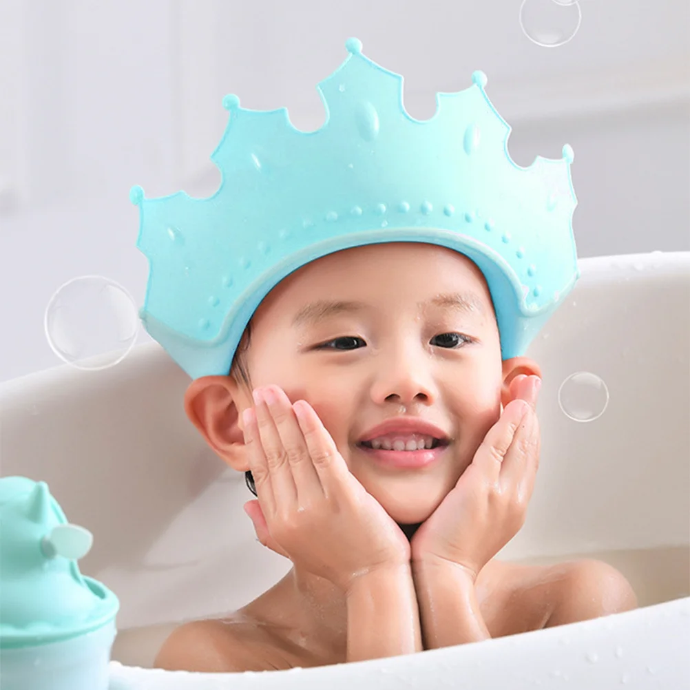 قبعة شامبو للأطفال على شكل تاج، قبعة حمام مقاومة للماء للأطفال، مادة Tpe PP غير قابلة للانزلاق، تصميم سهل الاستخدام، قبعات حمام للأطفال #6