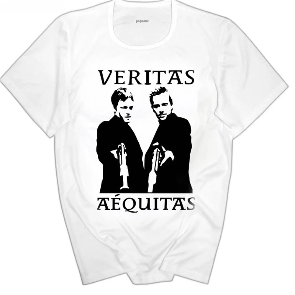 Short Sleeve The Boondock Saints T-shirt White Norman Reedus Gun Veritas Aequitas Top Tees Shirt euro size