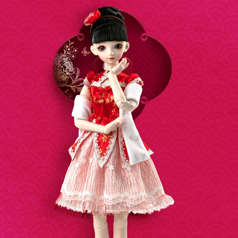 1/3 Doll Cheongsam doll of the Republic of China BJD 62cm Ball Jointed DollsClothes Shoes hand painted Makeup Girls Toys Gift