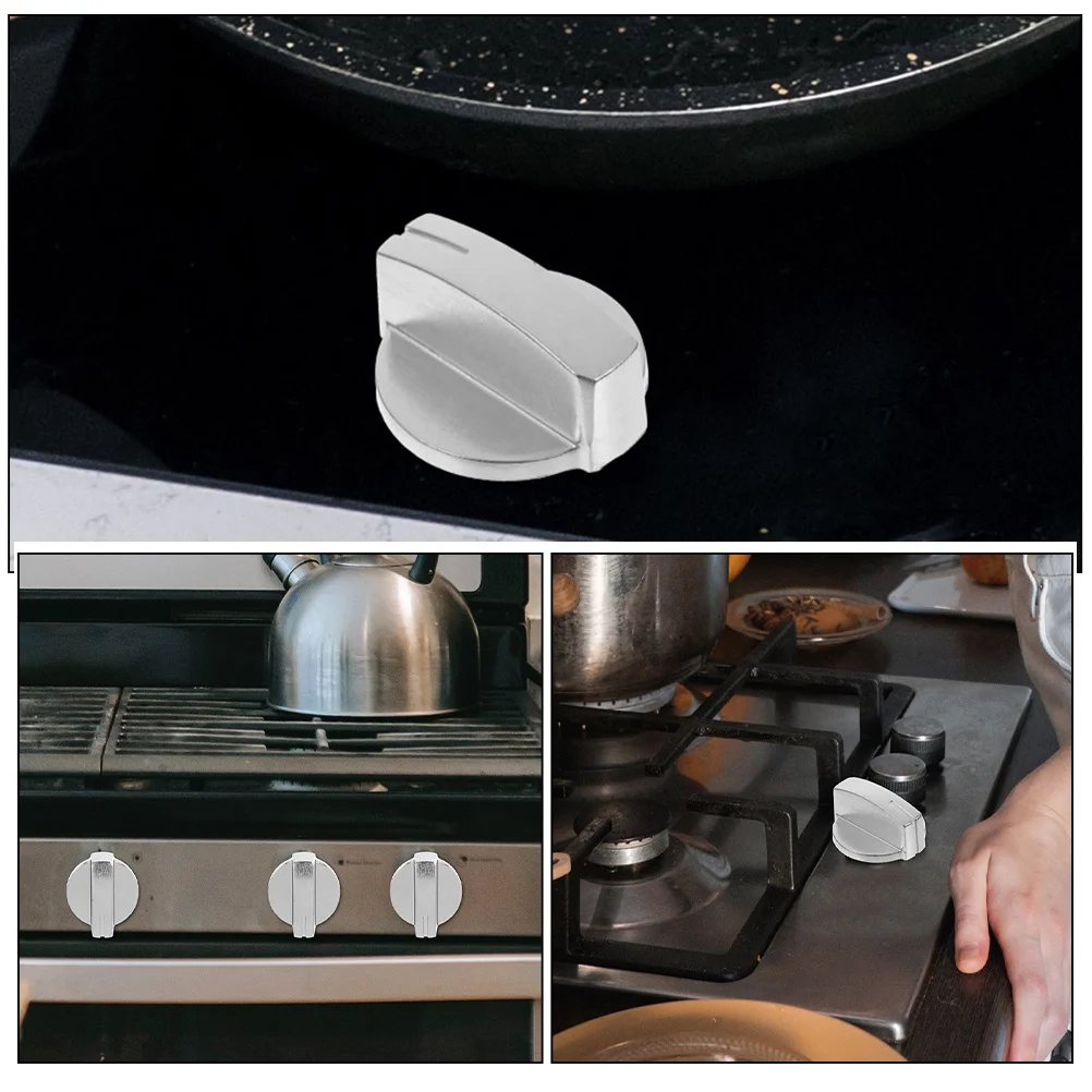 3 قطعة مقابض موقد غاز عالمية من الفولاذ المقاوم للصدأ مقابض تحكم بديلة لملحقات مجموعة فرن المطبخ