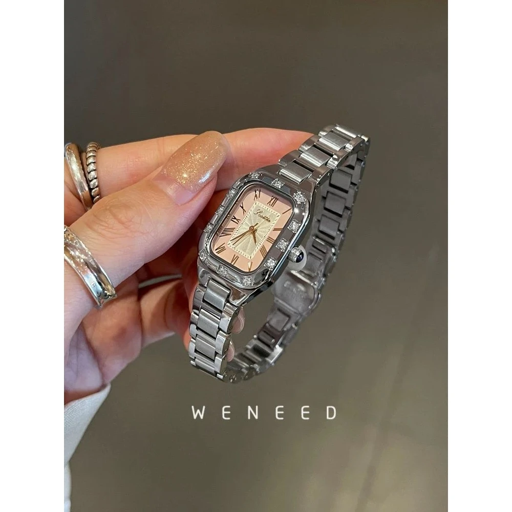 

Small dial women's watch, small gold watch, thin strap, elegant women's watch, 2025 new style, trendy women's watch.