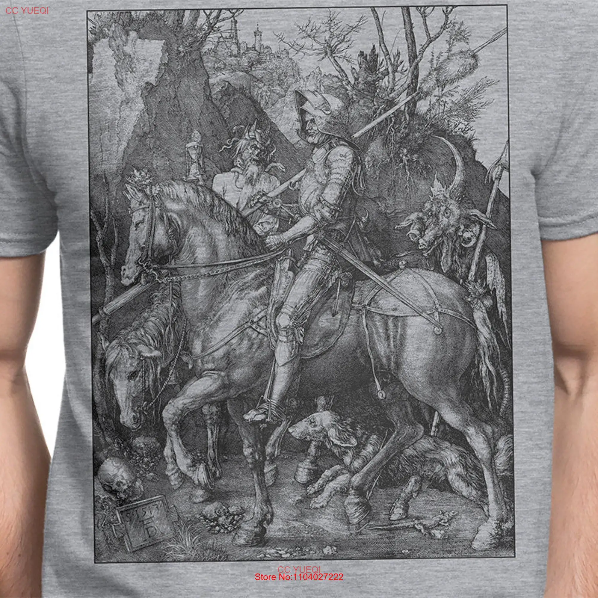 Knight Death and The Devil 1513 T shirt S XXL Albrecht Dürer Engraving Purgatory Religion Christianity Cool