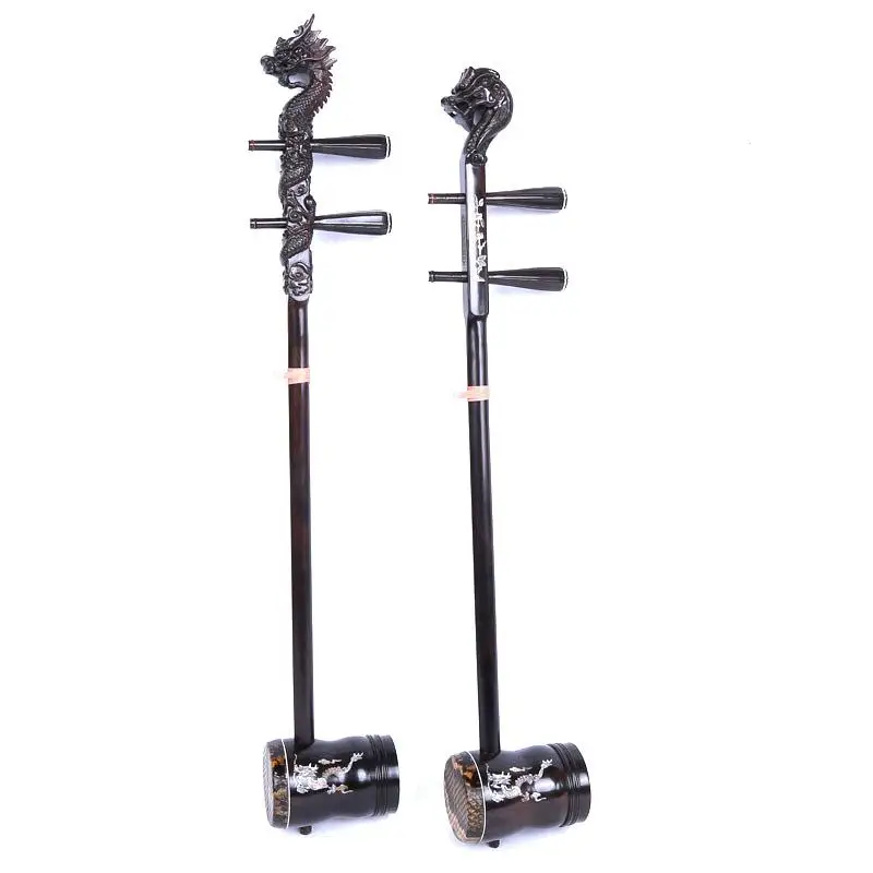 Chinese Traditional Stringed Musical Instrument High Pitch Erhu Handmade Wooden Dragon Head High Pitch Erhu