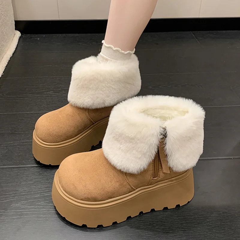 

Women's Snow Boots Winter Plush Warm Cotton Shoes Outdoor Non Slip Platform Boot Winter Fur Boots for Women Botas Invierno Mujer