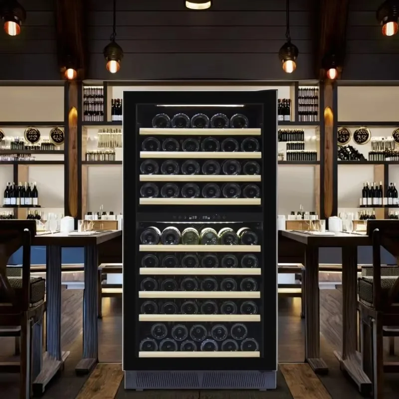 Airo 265L 99 Bottles Built Wine Cellar Cooler Multi-Zone Temperature Stainless Steel Electric Freestanding R600a Fridge Cabinet