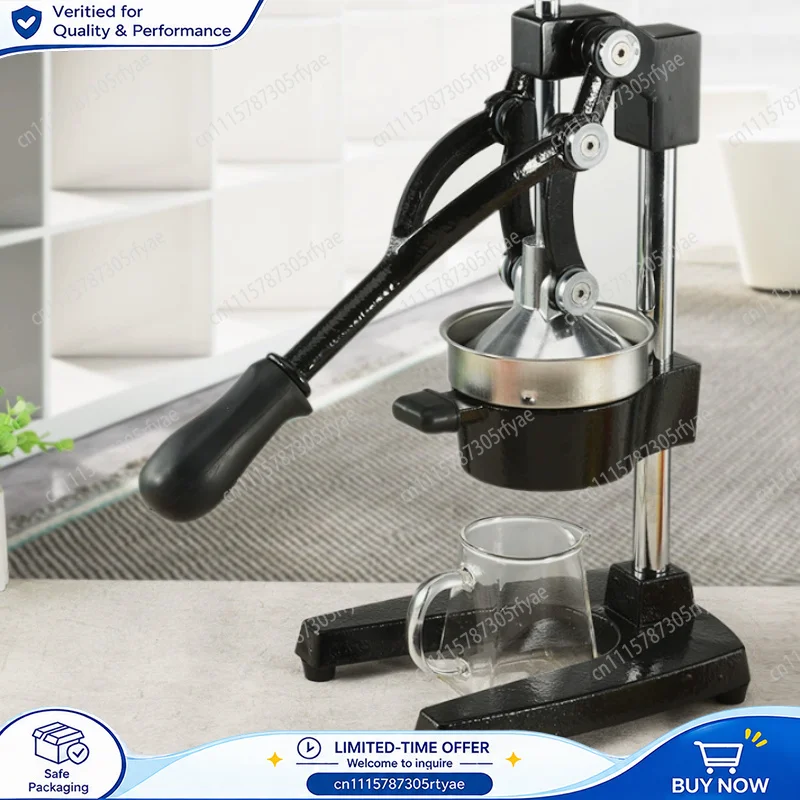 Cast Iron Citrus Juicer, Extra Large Manual Fruit Press, Commercial Hand Squeezer for Lemon Orange Juice, Countertop Tool