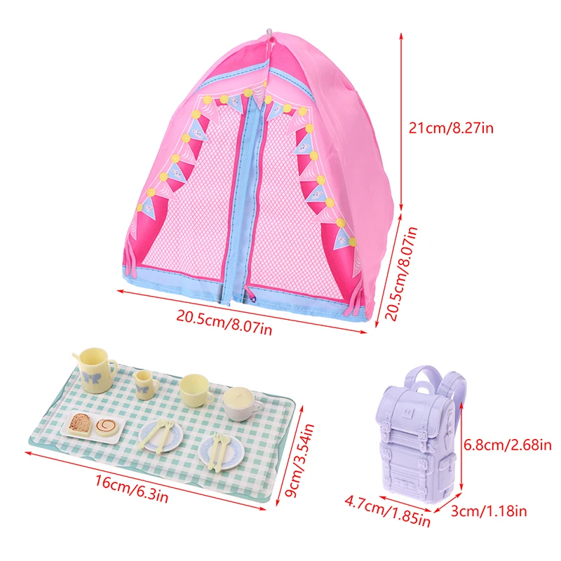 Juego de equipo de acampada en miniatura a escala 1/12 para casa de muñecas, juego de simulación de aventura al aire libre