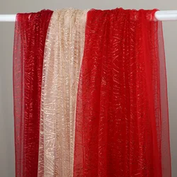 Tulle Fabric Bronzing Sequin By The Meter for Clothes Wedding Dresses Skirts Sewing Mesh Yarn Summer High-grade Decorative Cloth