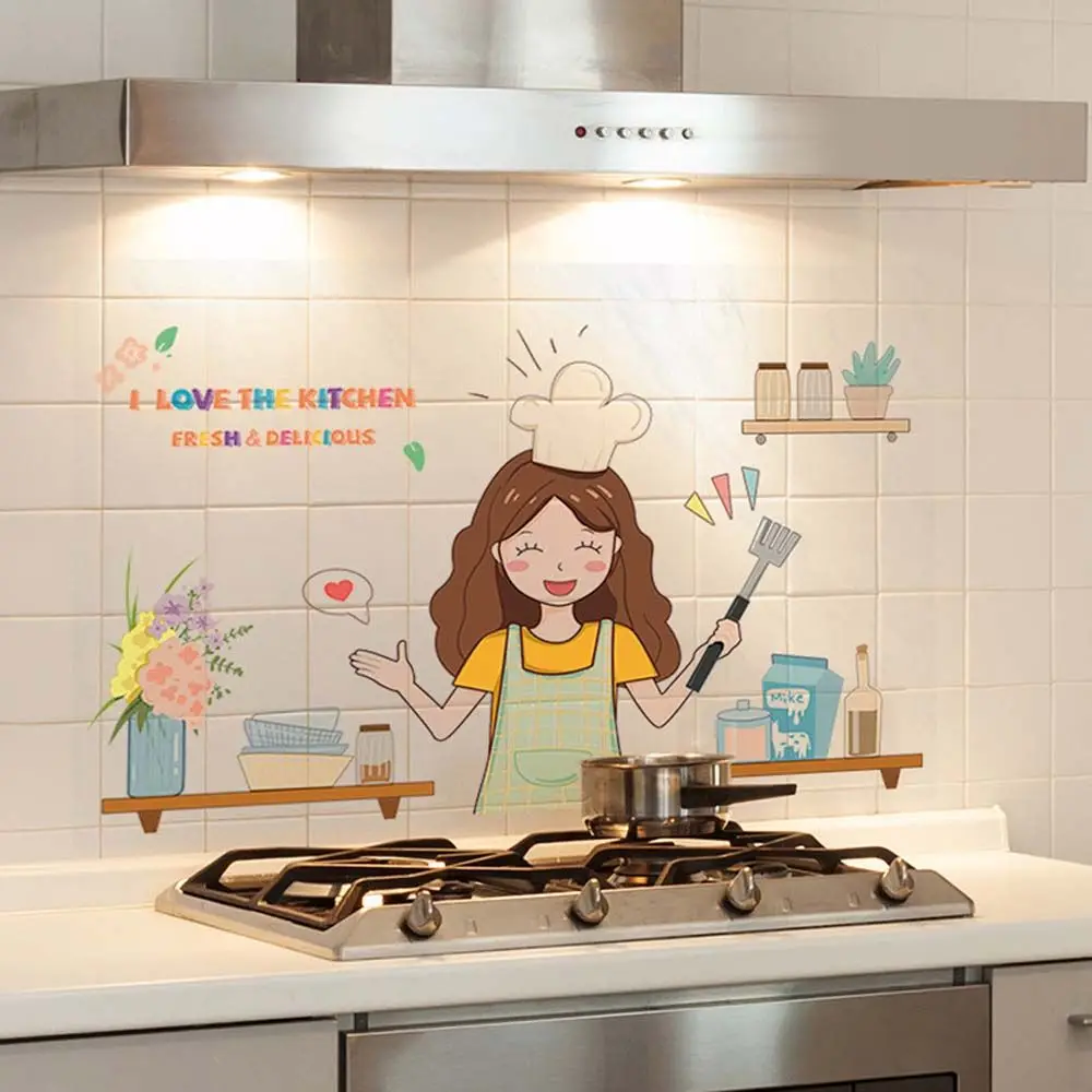 Oil Proof Wall Stickers Kitchen Transparent Backsplash Wall Sticker for Kitchen Dining Room Desk