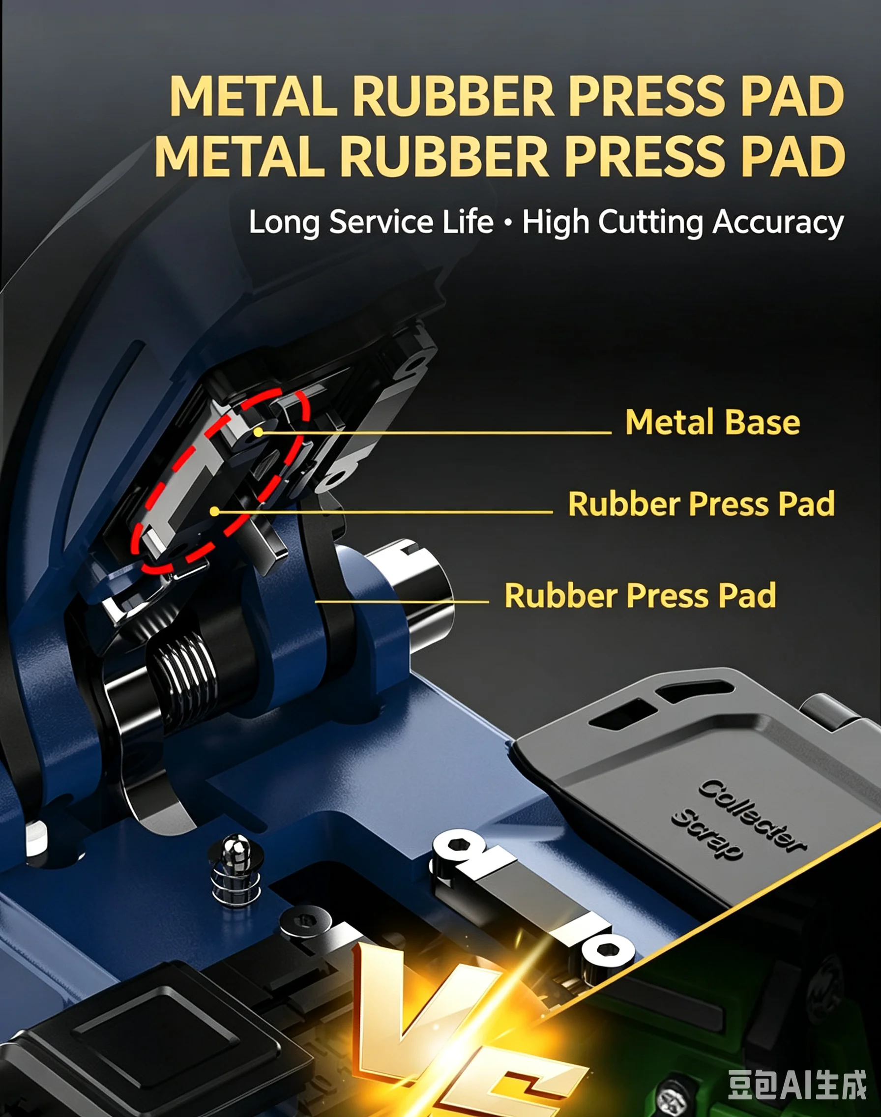 Fiber optic cutting knife KL-33F one-step all metal pressing fiber optic blade high-precision fully automatic cutting knife