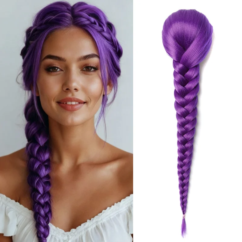 Fishbone Braid Ponytail Hair Extension for Women Synthetic Braided Hair Piece Easy to Wear And Style