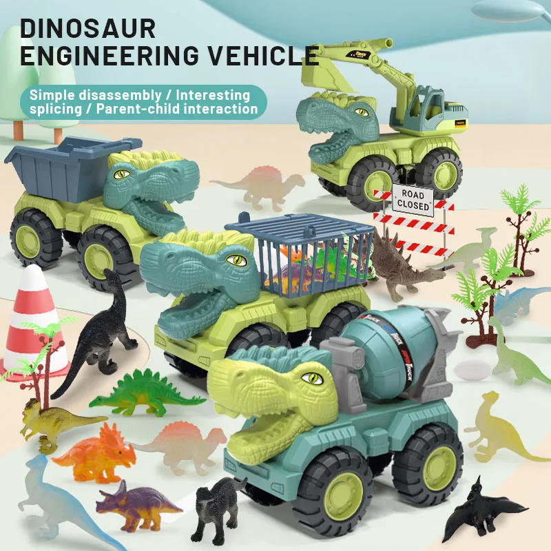 

Children's Simulated Dinosaur Sliding Engineering Vehicle