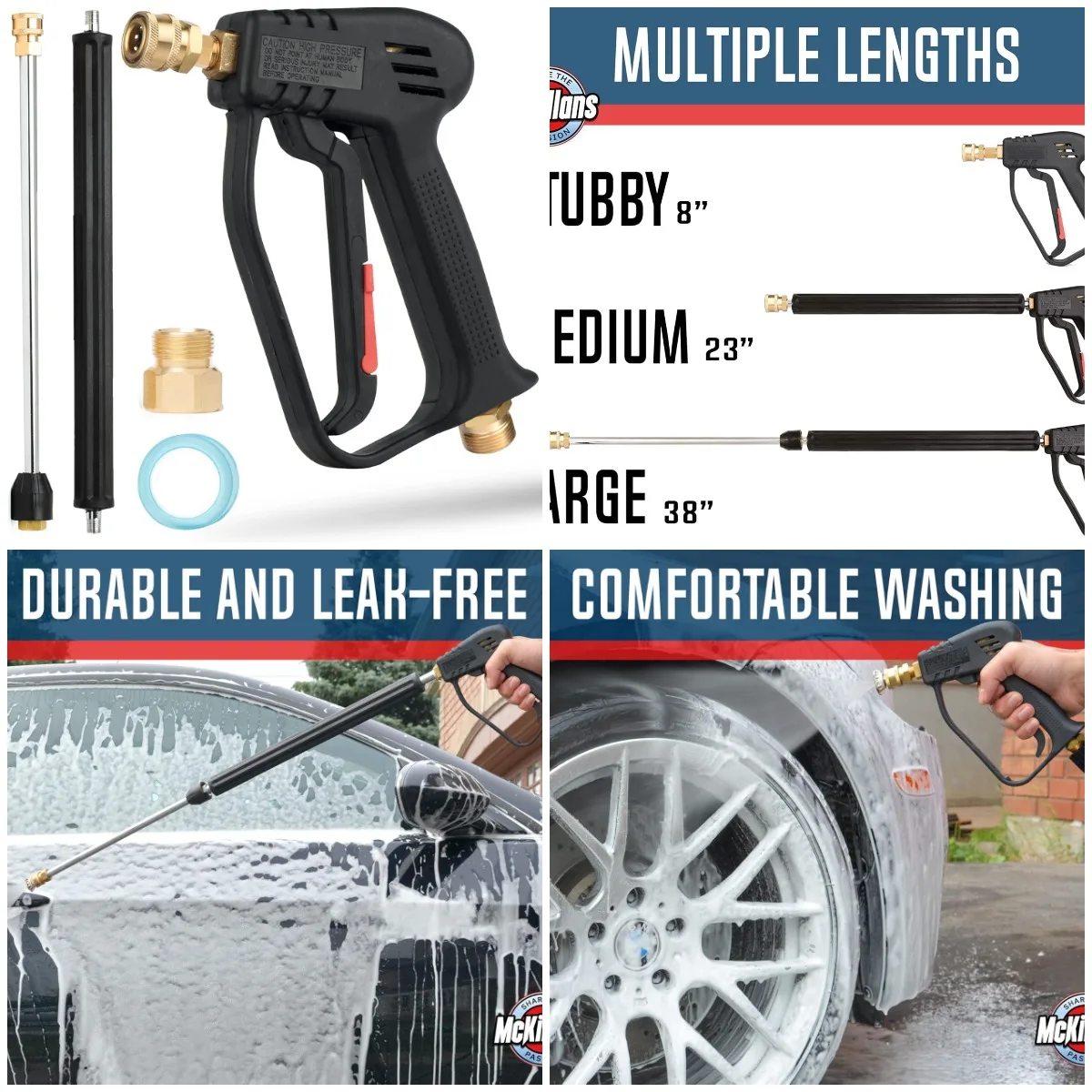 

Pressure Washer Gun Replacement M22 Inlet with Extension with 1/4” Quick Connector Coupler