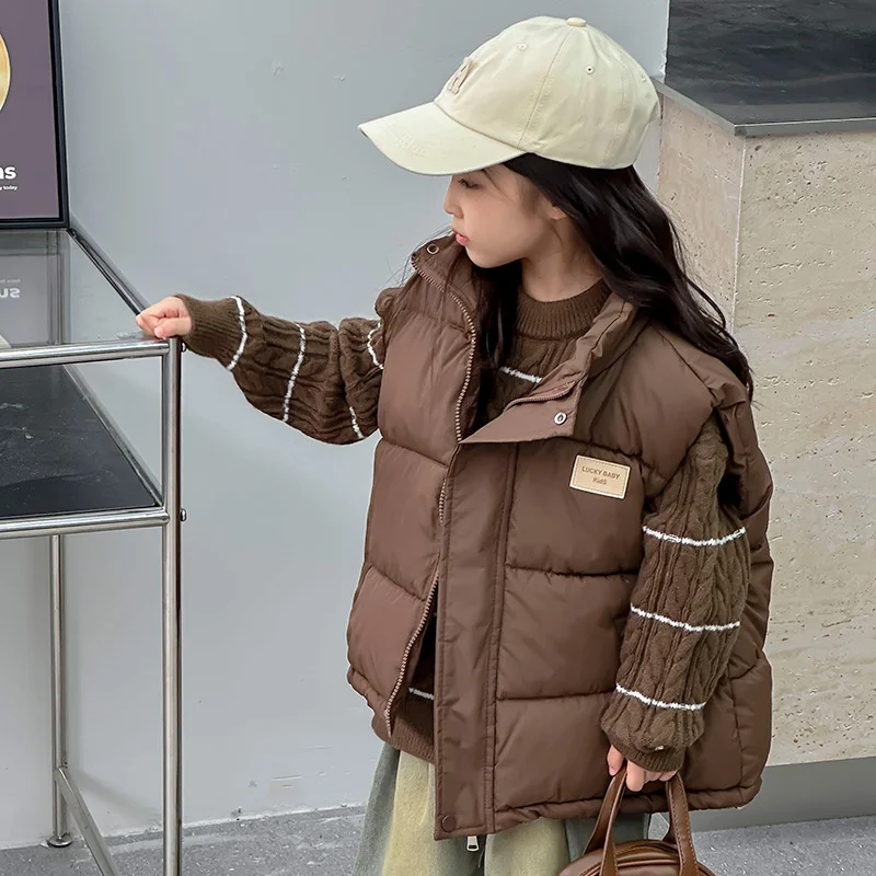 Giacca gilet caldo e antivento da ragazzo 2024 nuovo stile di abbigliamento outdoor per ragazzi e ragazze, abbigliamento per bambini, regali di Natale