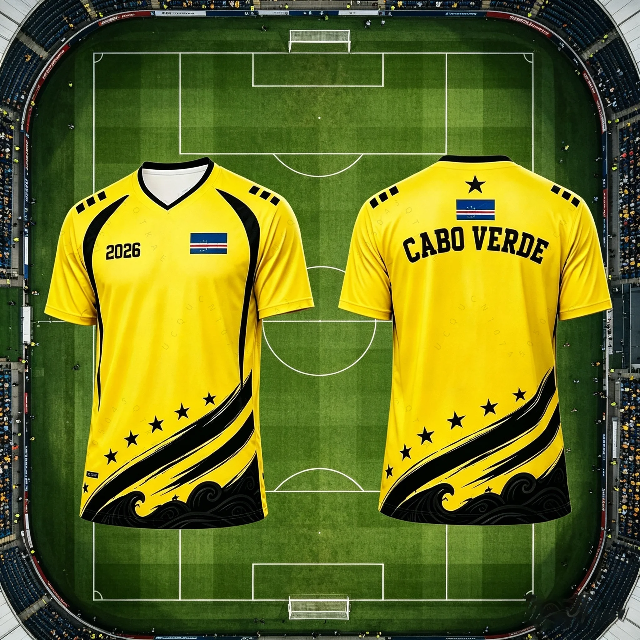2026 Cabo Verde No.1 Vozinha Football Jersey Soccer Shirt Top Loose Breathable Speed Drying Sportswear Top Men Women T-Shirts