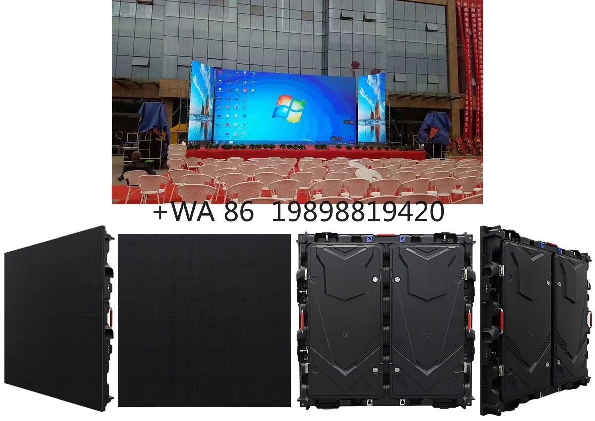 

Шкаф для аренды обслуживания, светодиодный дисплей, самоблокирующаяся сценическая видеостена, полноцветная P5 960*960 мм, наружная передняя часть из литого алюминия