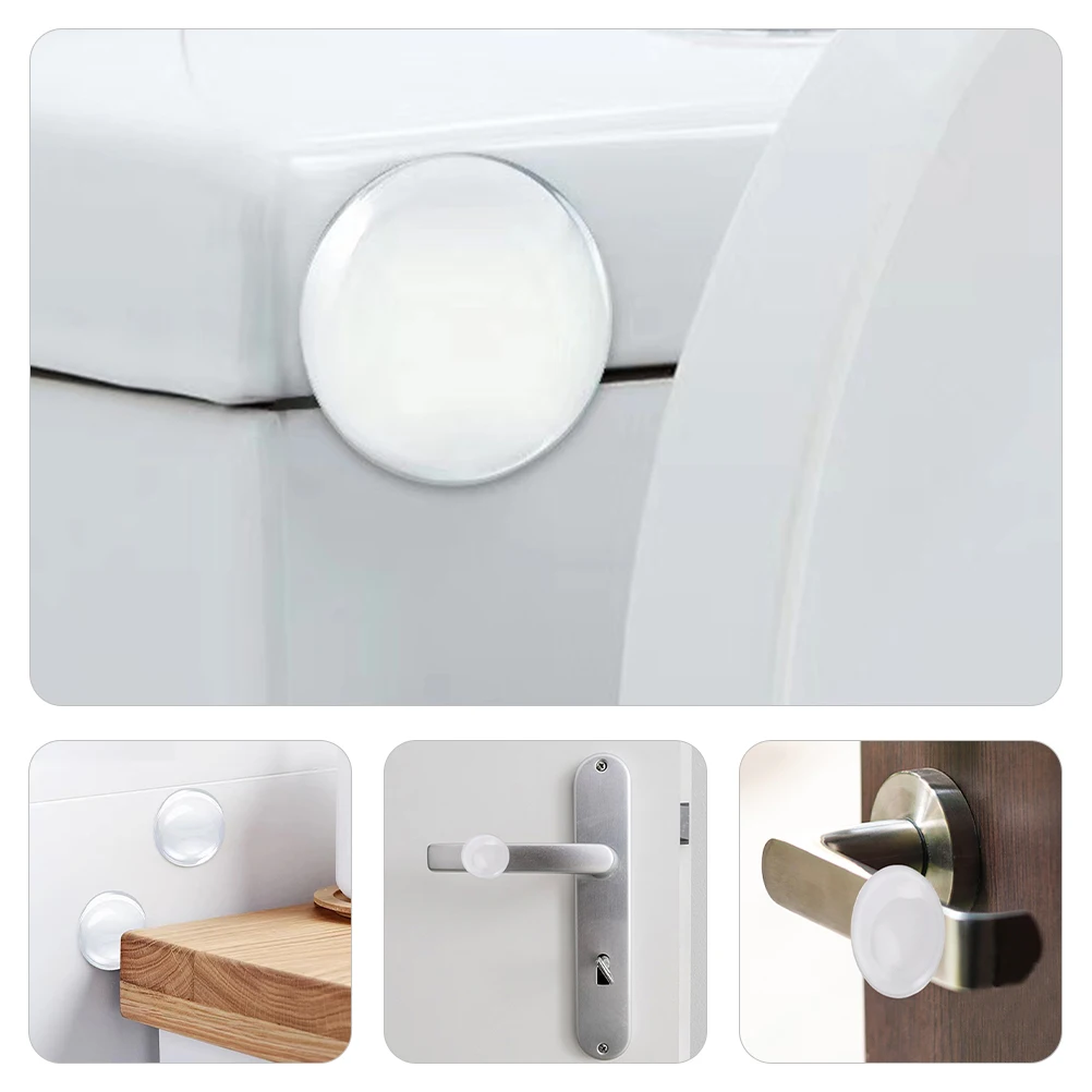 

10pcs Wall Protectors Handle Stoppers Transparent Bumpers Door Knob Protector Durable Universal Adhesive Door Stopper For Glass