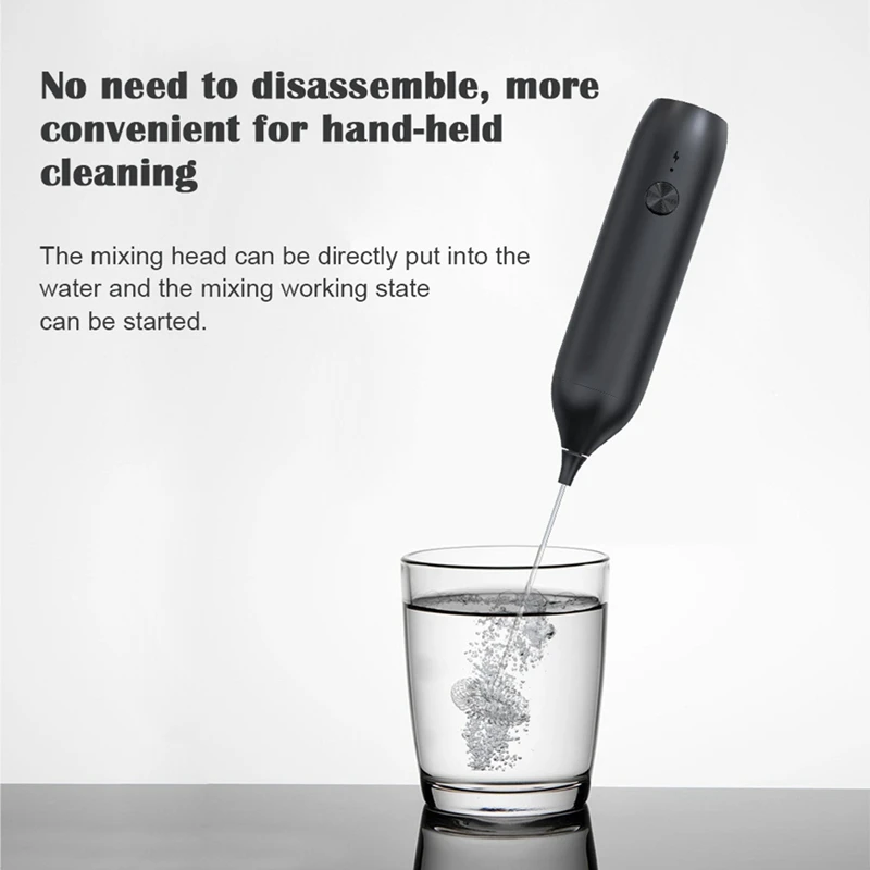 جهاز رغوة الحليب الكهربائي المحمول باليد ، USB قابل لإعادة الشحن ، صانع رغوة صغير ، خلاط مشروبات ، مضرب خفق للقهوة واللاتشا