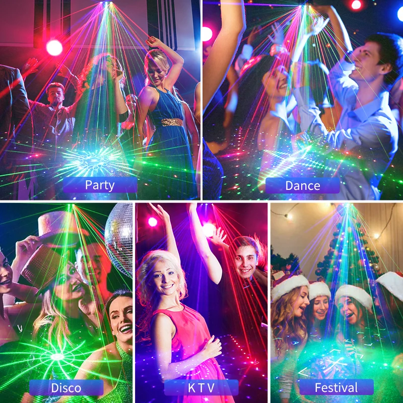 Proyector estroboscópico de luces LED UV RGB para fiesta, iluminación de escenario para Club, hogar, vacaciones, boda, decoración de Navidad, Bola de discoteca con Control remoto