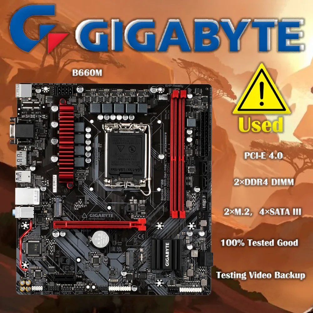 

GIGABYTE B660M GAMING DDR4 Intel® B660 DDR4 PCI-E 4.0 5333(O.C.) MHz 64G Support 12 Gen Socket LGA 1700