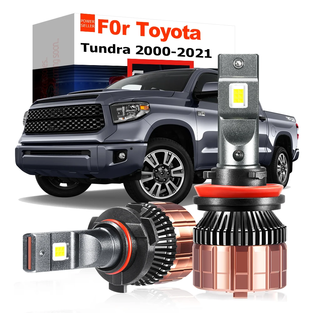 

High Bright 100W LED Headlight Bulb 20000LM Car Front Canbus Head Light Low High Beam 2 Pieces For Toyota Tundra 2000-2021