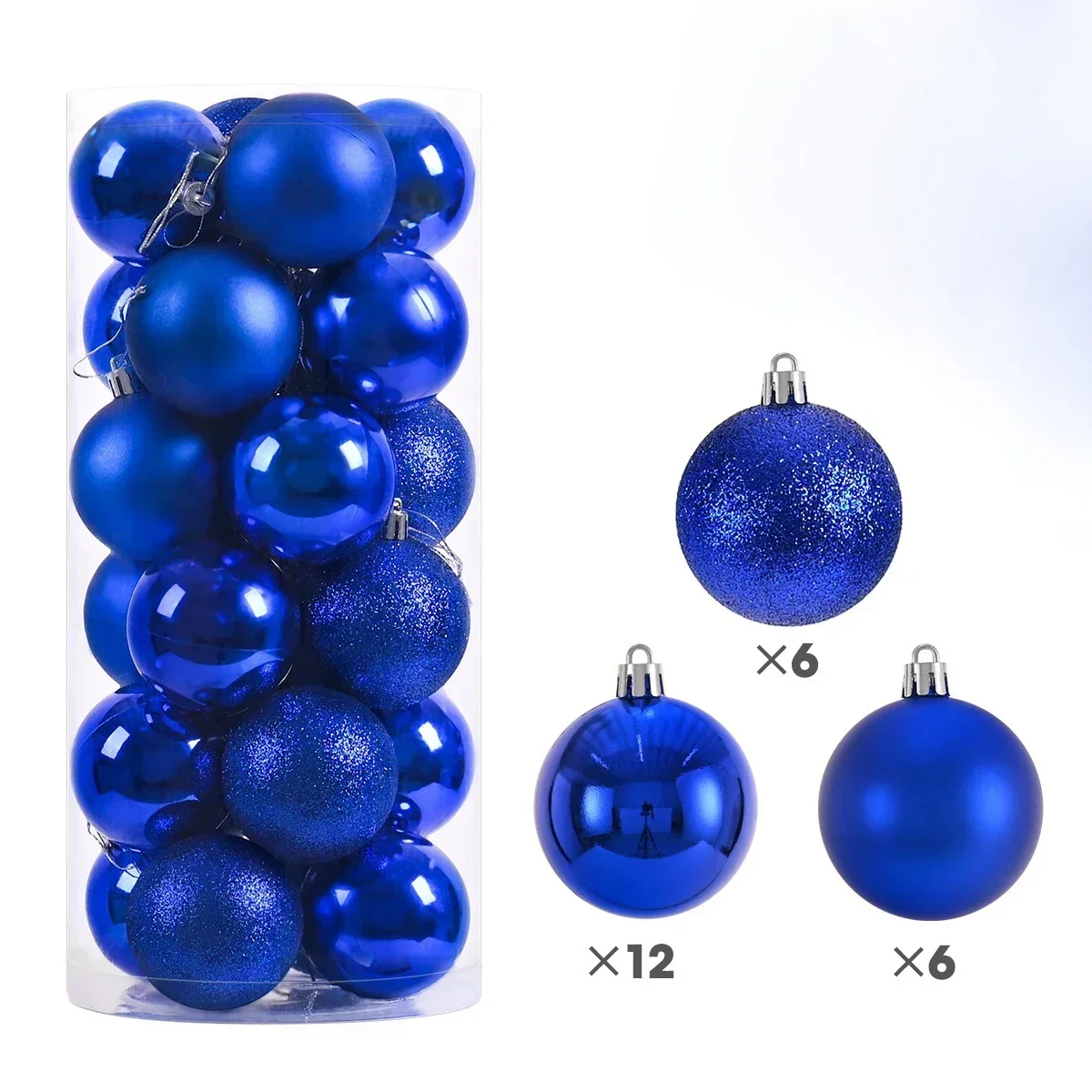 Hot 24Pcs 3/4/6cm Weihnachten Baum Kugeln Mehrfarbige Weihnachten Ball Dekorationen Glitter Weihnachten Baubles ornament Ball Party Wohnkultur – Detail 15