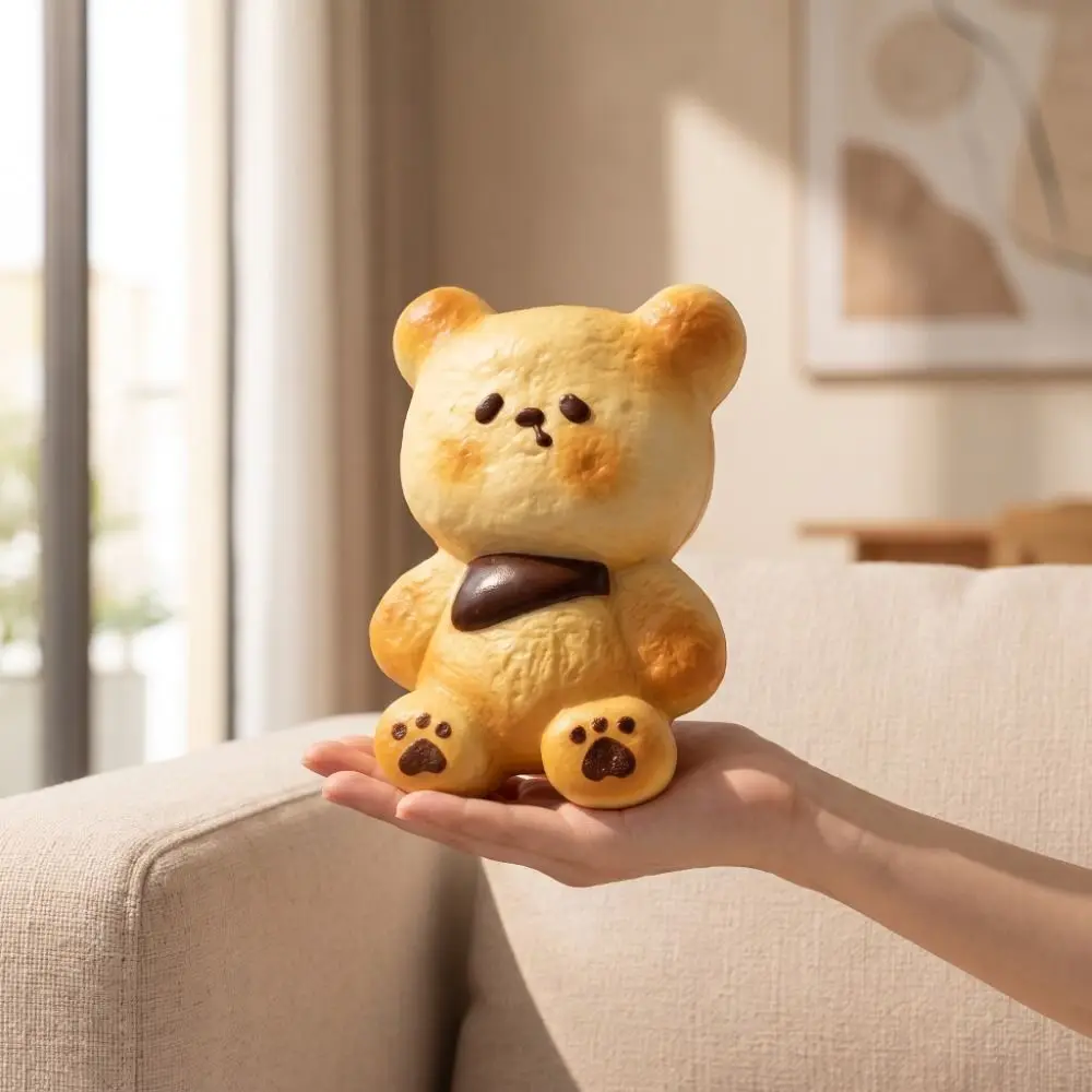 Creative Slow Rising Bear Bread Squeeze Hand Relax Cartoon Bear Baked Bread 10.5cm Pinch Slow Rebound Adults