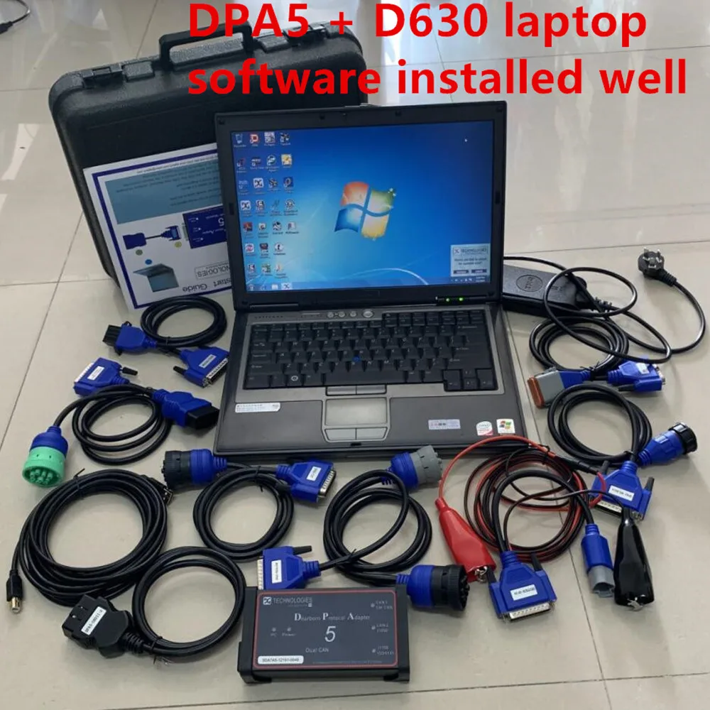 2024 Software Installed Laptop D630 500GB HDD Dpa5 Dearborn Protocol Adapter 5 Heavy Duty Truck Diagnostic Tool