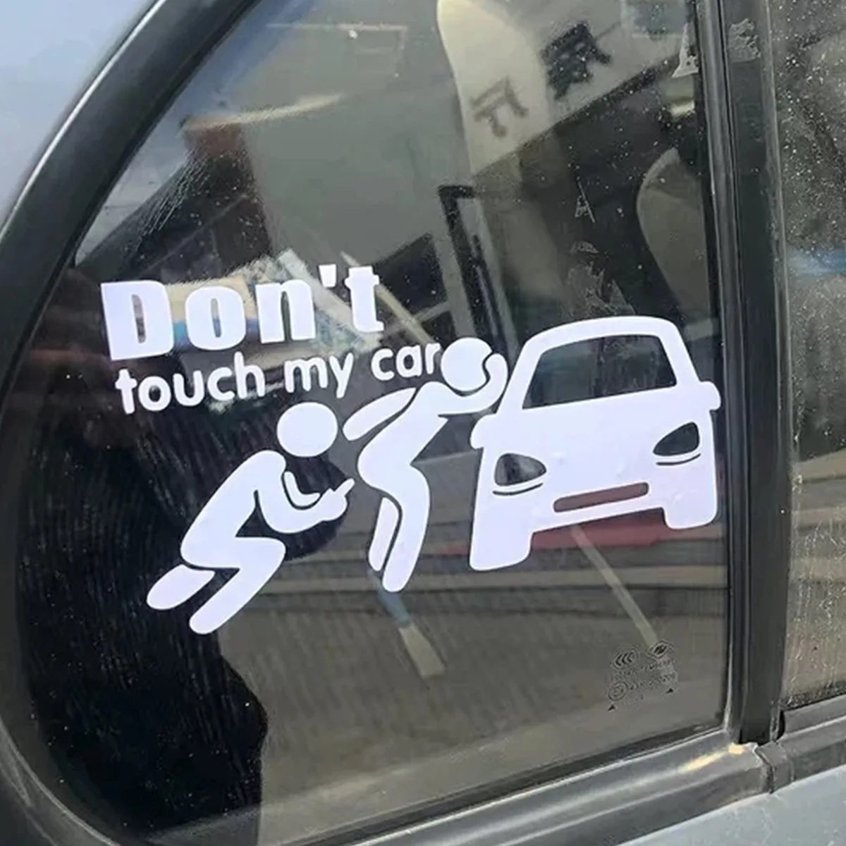 Don't Touch My Car Funny Decal Sticker Scratch Cover for Window Triangle Window