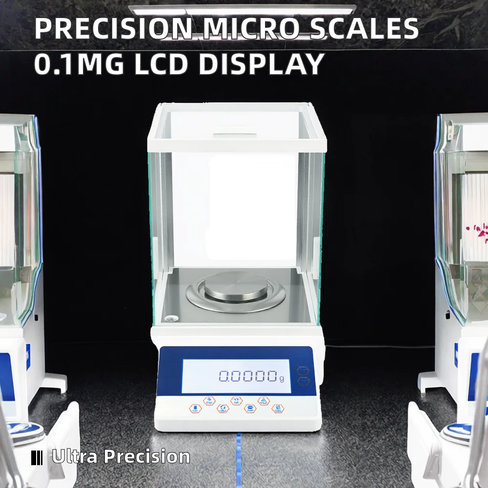 Weighing RD001-2 Micro Scales Digital Weighing 0.1mg 0.0001g LCD Precision Electronic 4 Digit Analytical Balance External
