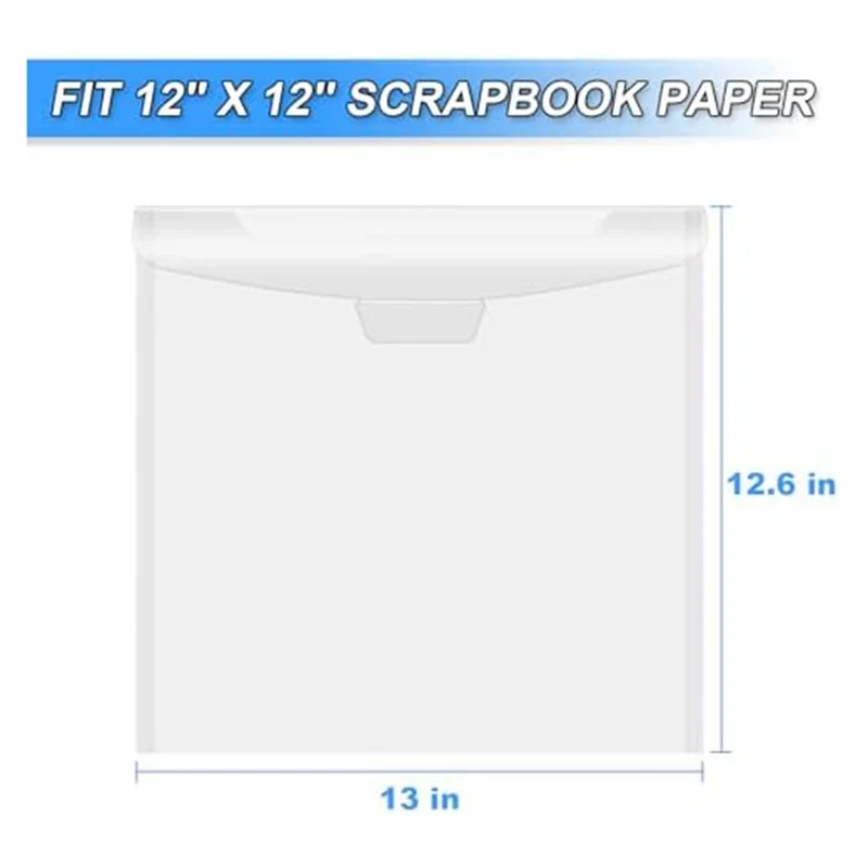 Scrapbook Paper Organizer With Buckle Design, Clear Paper Storage Bag For Storing Scrapbook Paper, Vinyl Paper