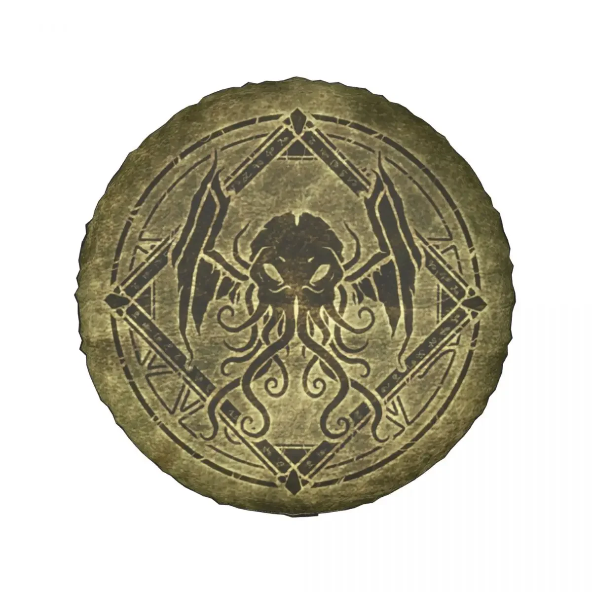 Cthulhu Design Old Leather Spare Tire Cover for Jeep Mitsubishi Pajero Custom Horror Dark Monster Car Wheel Covers