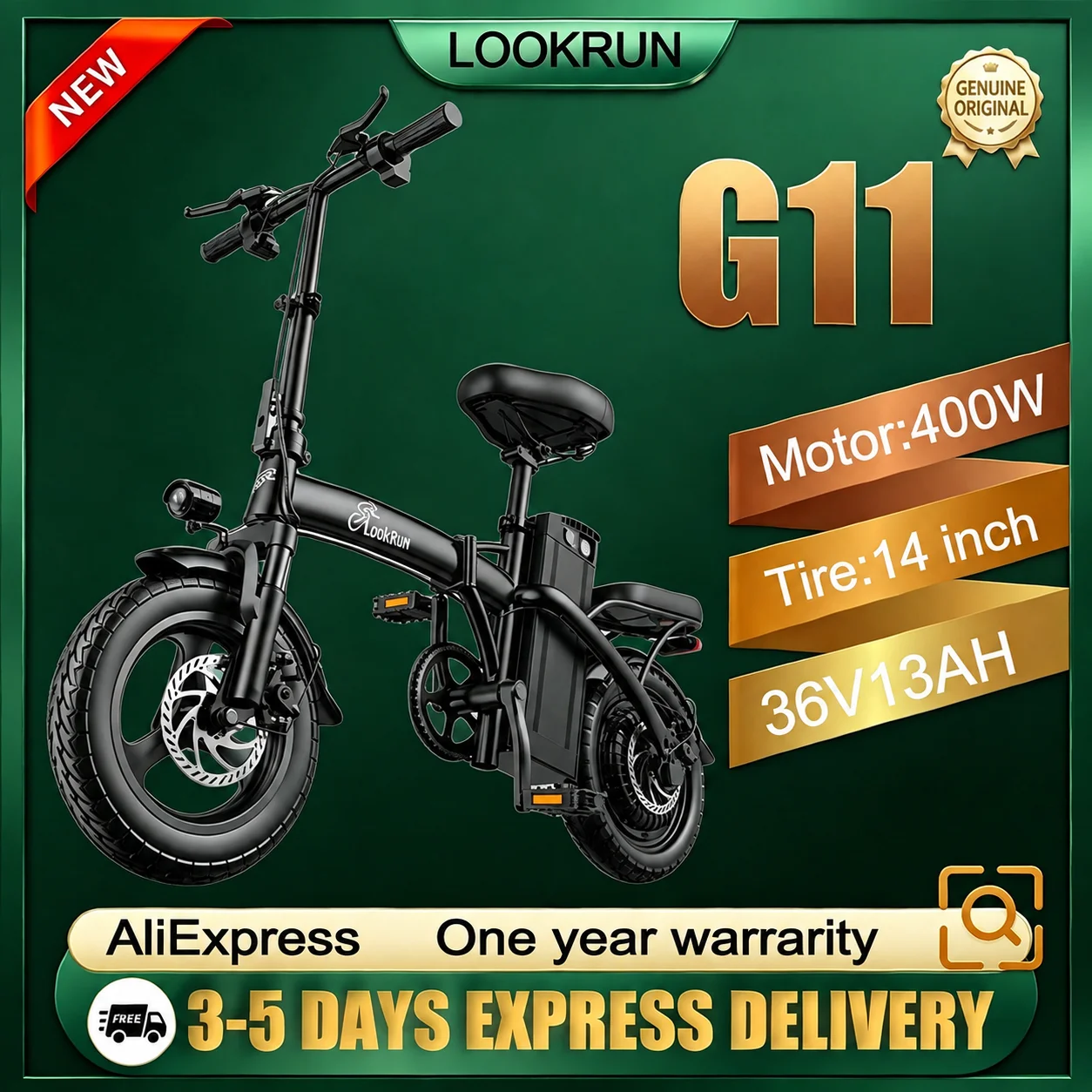 Bicicletta elettrica da fuoristrada per adulti con motore da 400 Watt di potenza massima, batteria da 36*13 Watt-ora, bicicletta elettrica da città con pneumatici sottovuoto per uso fuoristrada,