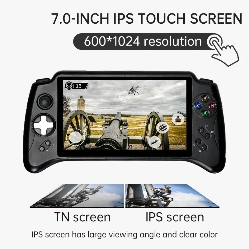 Powkiddy'S New X17 Android Handheld 7-Inch Touch Screen Pocket Psp Tour Dc/Ons/Ngpmd Arcade Mtk8163 Quadrcore 2g Ram 32g Rom