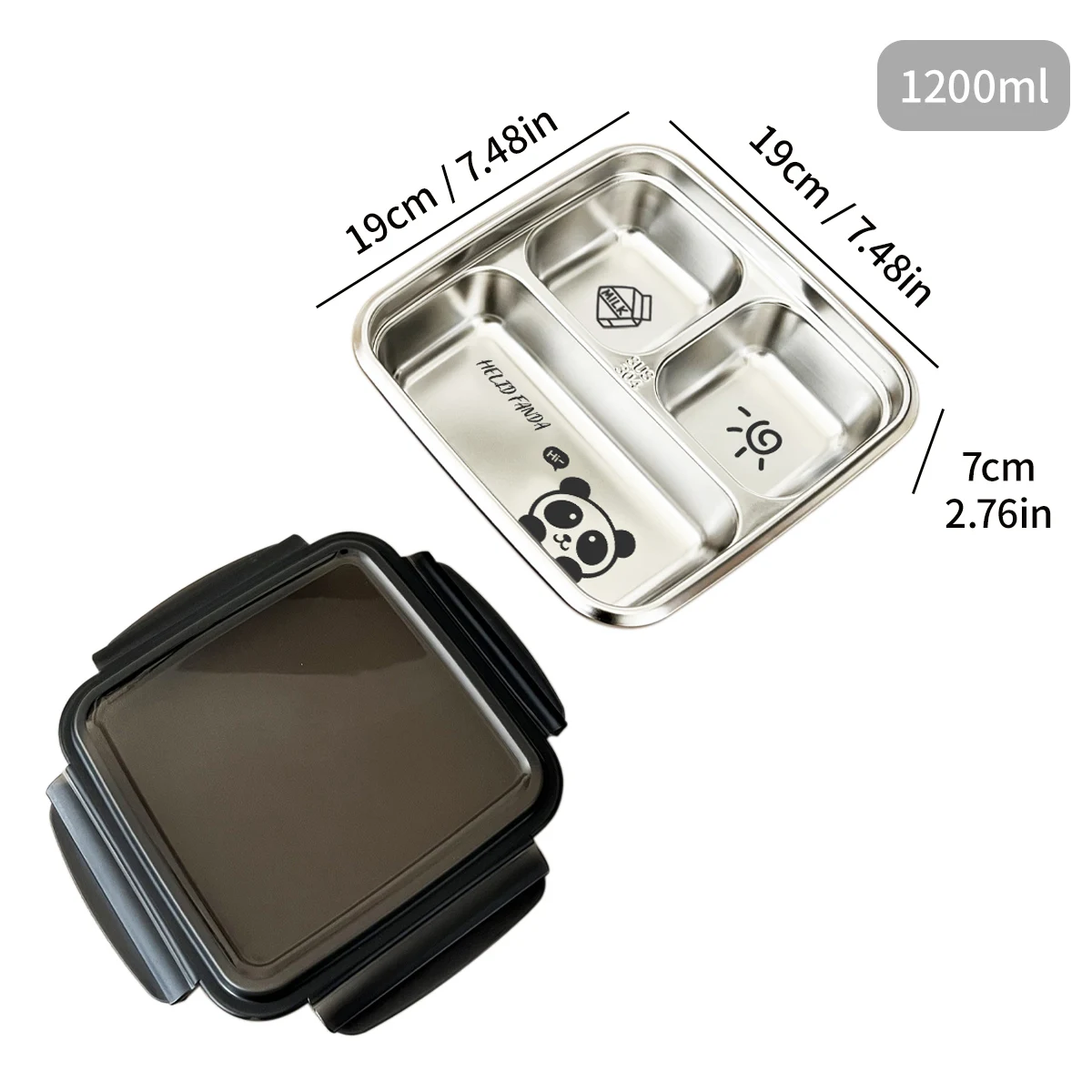 WORTHBUY 2/3 roosters 304 roestvrijstalen lunchbox Draagbare lekvrije voedselcontainer Grote capaciteit Bento Box voor studenten Volwassen