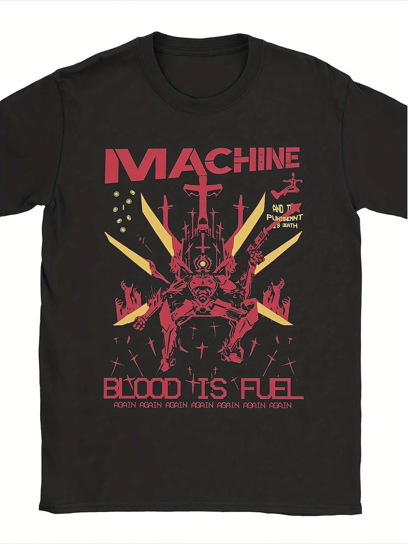 Ultrakill Blood Is Fuel Men's T-shirt Casual T-shirt Shooting Game T-shirt Gift Suitable for Daily Wear and Outdoor Activities