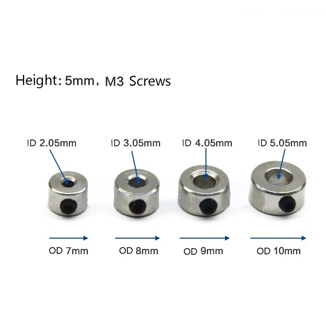 2~12mm Retaining Ring Stop Collar Metal Shaft Clamping Sleeve Drill Bit Depth Stopper Limiter Collar