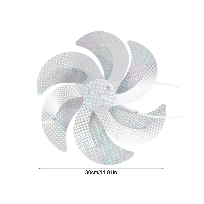 8pcs Anti Bird Laser Windmill Bird Repeller Windmill Silver Pinwheels Reflective Bird Scare Deter-rent Driving Windmill String view 6