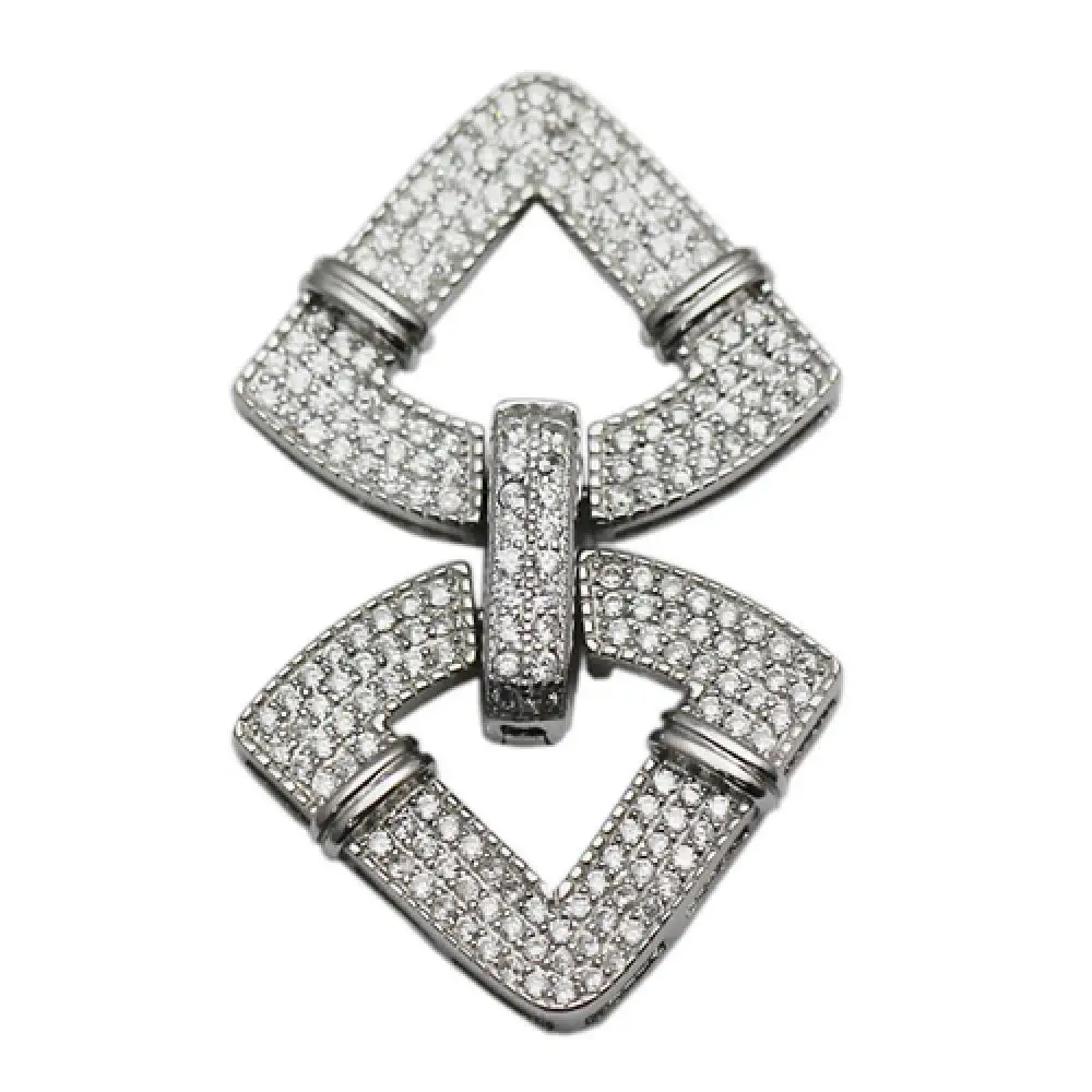 

Beadsnice Luxury Sterling Silver Clasp Triangle Clasp with Zircon DIY Jewelry Accessories for Making Women's Bracelet ID35292