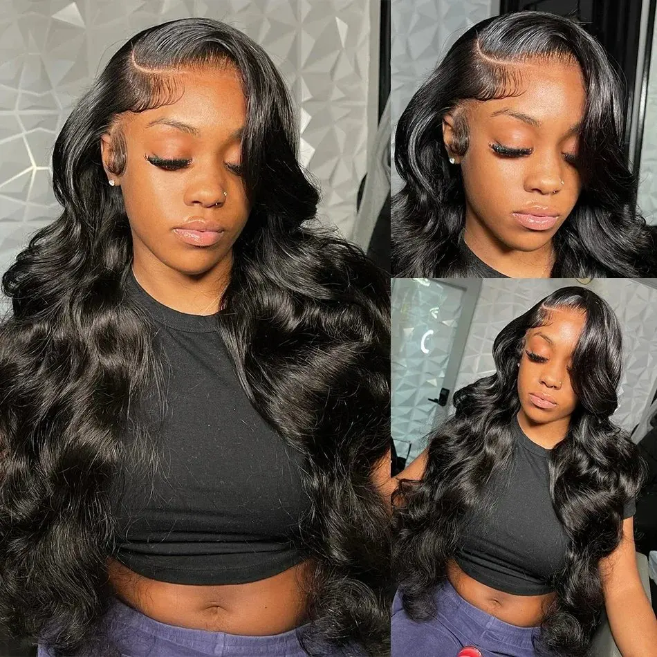 Rosabeauty HD Body Wave Nature Color 13X6 Transparent Lace Frontal Wig 13X4 Front Human Hair Glueless Wig 150% Density