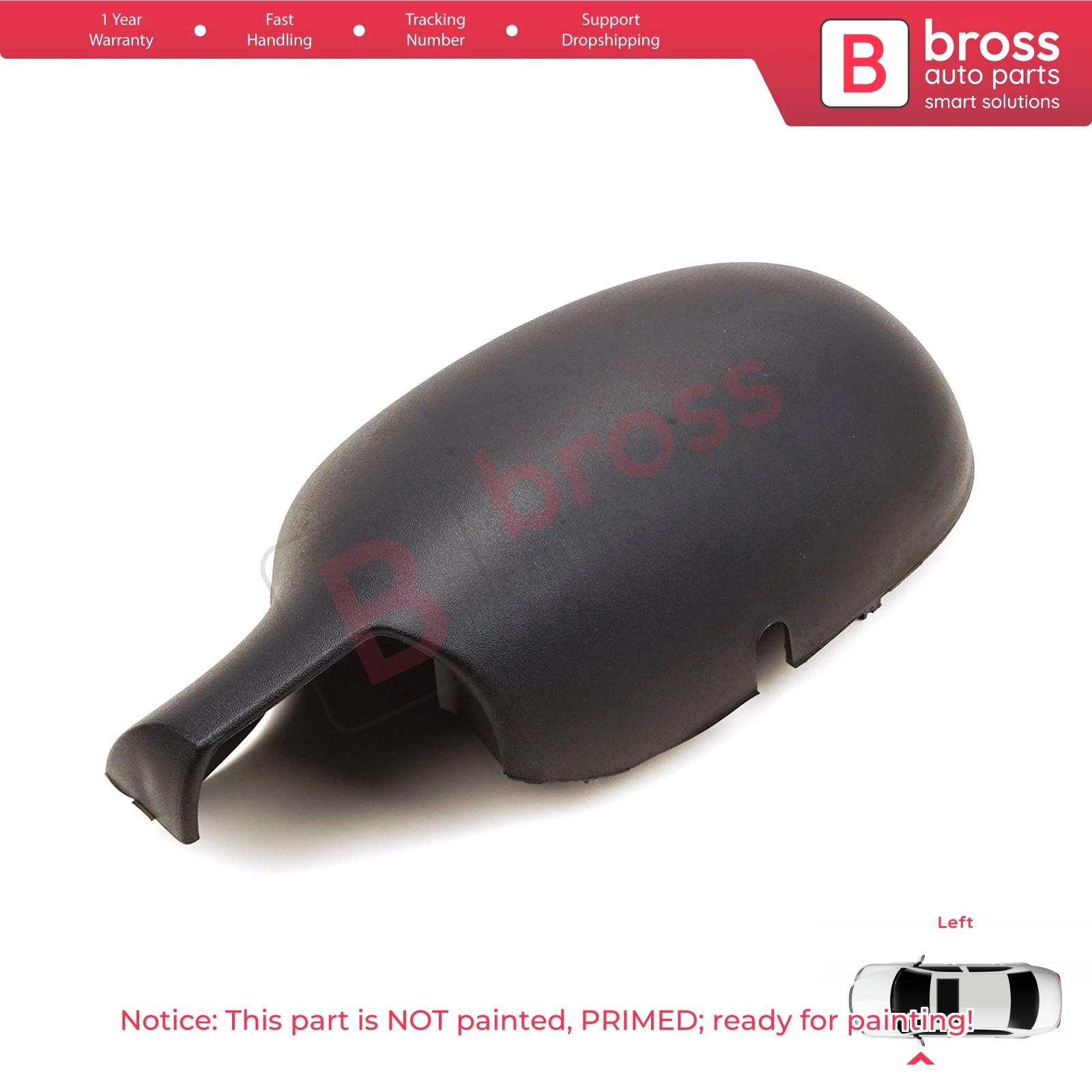 BSP1105-1 Car Side Rearview Wing Mirror Shell Scull Cap Cover Left 7701471854 for Renault Clio 2 Symbol Megane Scenic 1 Thalia 1