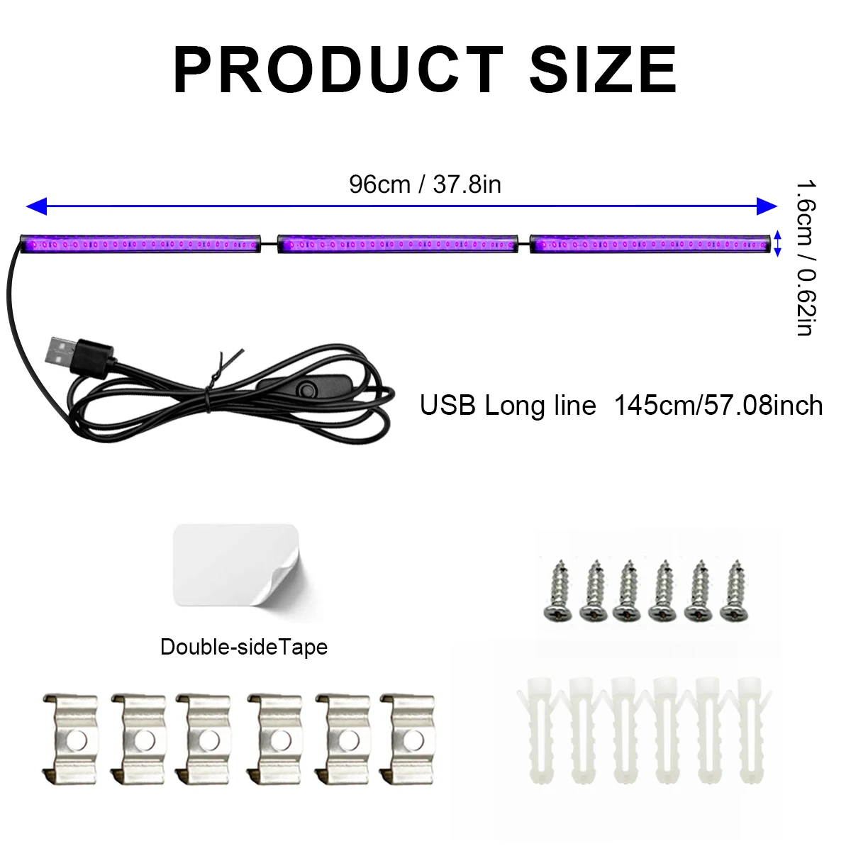 1/2/3 Pack UV Black Light LED Ultraviolet Lamp Tube, Black Light Fixture, Stage Wall Background Light. Halloween, Birthday Party