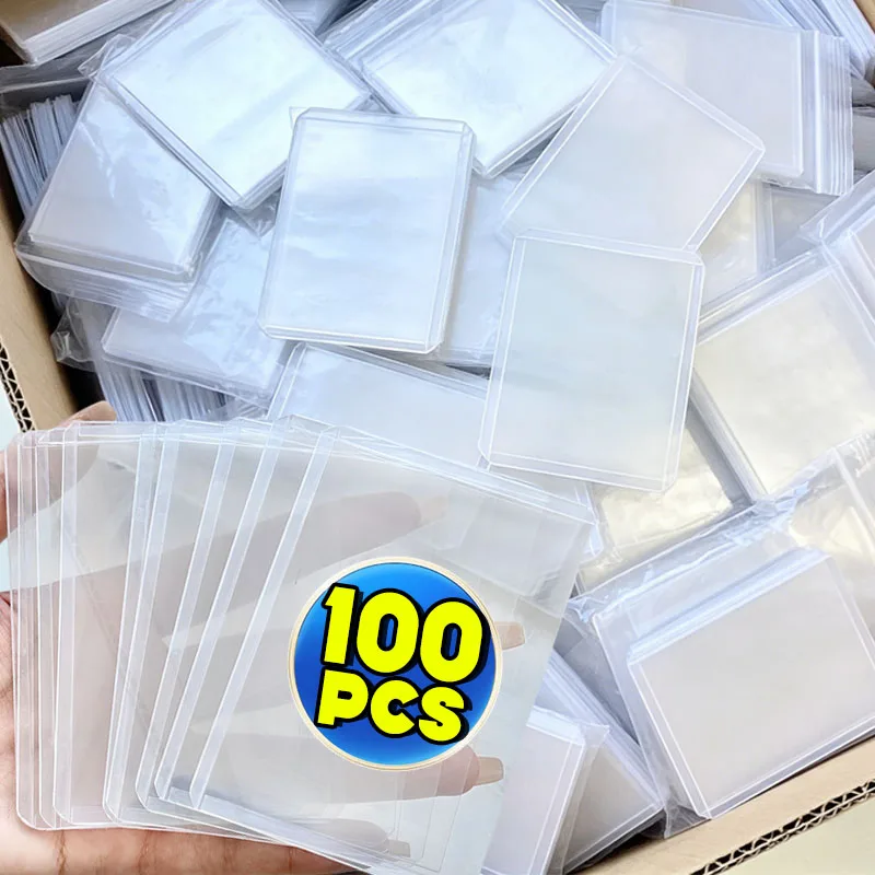 Transparent Card Sleeve with Protective Film Clear Card Holder Idol Photo Game Baseball Card Holders Cover