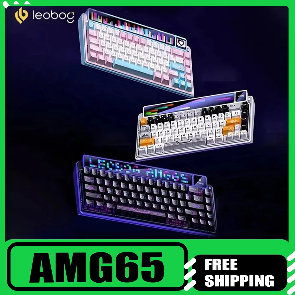 

LEOBOG AMG65 Mechanical Keyboard 3mode With TFT LED Screen RGB Hot Swap Gaming Keyboard Custom Computer Gamer Accessories Gifts